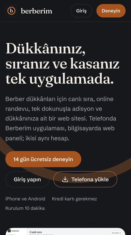 Berberim ana ekranı
